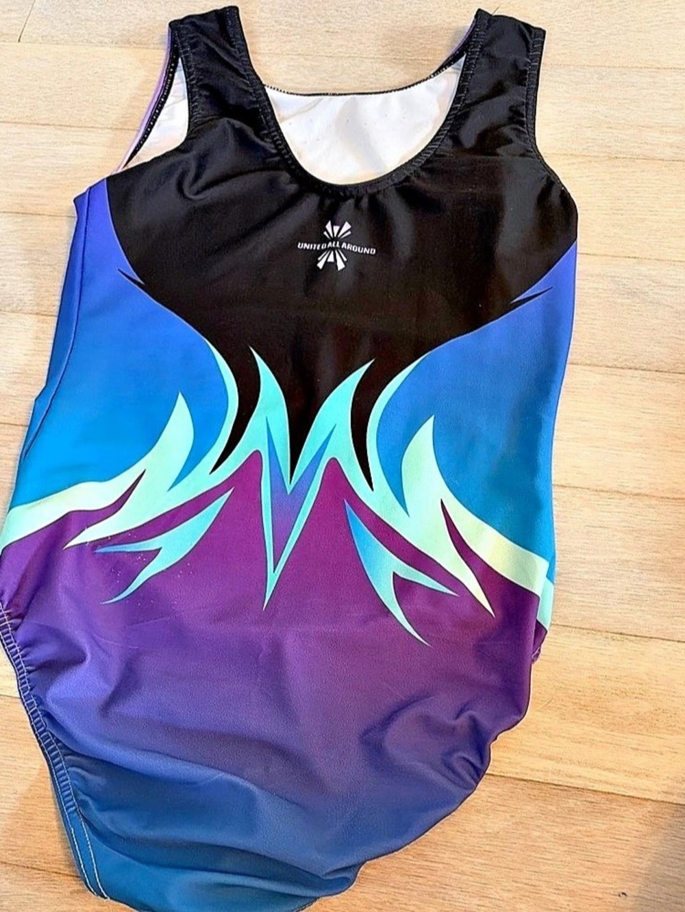 United All Around Abstract Athletic Leotard in Purple & Blue